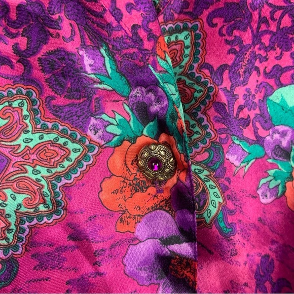 Vintage Victoria’s Secret Floral Satin Night Shirt - Picture 3 of 6